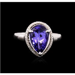 14KT White Gold 2.50ct Tanzanite and Diamond Ring