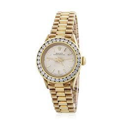 Ladies Rolex 14KT Yellow Gold 1.45ctw Diamond Oyster Perpetual Wristwatch