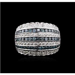 14KT White Gold 1.45ctw Blue Diamond Ring