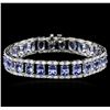 Image 1 : 14KT White Gold 17.64ctw Tanzanite and Diamond Bracelet