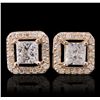 Image 1 : 14KT Rose Gold 1.68ctw Diamond Earrings