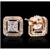 Image 2 : 14KT Rose Gold 1.68ctw Diamond Earrings