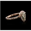 Image 2 : 14KT Rose Gold 1.19ctw Fancy Green Diamond Ring