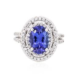 14KT White Gold 2.66ct Tanzanite and Diamond Ring