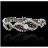 Image 1 : Platinum 4.98ctw Diamond and Ruby Bracelet