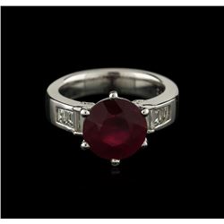 Platinum 4.76ct Ruby and Diamond Ring