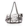 Image 1 : Chanel Silver Metallic Cracked Calfskin Modern Chain Tote