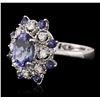 Image 2 : 14KT White Gold 3.09ctw Tanzanite and Diamond Ring
