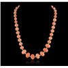 Image 1 : 14KT Yellow Gold 75.33ctw Coral and Diamond Necklace