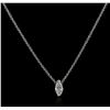 Image 2 : 14KT White Gold 0.38ct Diamond Solitaire Necklace