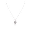 Image 1 : 14KT White Gold 0.91ctw Diamond Pendant With Chain