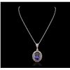 Image 1 : 18KT Yellow Gold 33.71ct GIA Certified Tanzanite and Diamond Pendant With Chain
