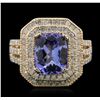Image 1 : 14KT Yellow Gold 3.52ct Tanzanite and Diamond Ring