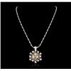 Image 2 : 14KT White Gold 3.02ctw Diamond Pendant With Chain