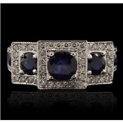 14KT White Gold 0.75ct Sapphire and Diamond Ring