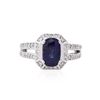 Image 1 : 14KT White Gold GIA Certified 3.06ct Sapphire and Diamond Ring