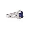 Image 2 : 14KT White Gold GIA Certified 3.06ct Sapphire and Diamond Ring
