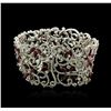 Image 2 : 18KT White Gold 16.51ctw Ruby and Diamond Bracelet