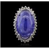 Image 1 : 14KT White Gold 24.30ct Tanzanite and Diamond Ring