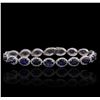 Image 1 : 14KT White Gold 13.49ctw Sapphire and Diamond Bracelet