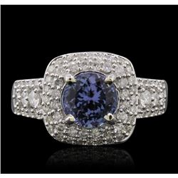 14KT White Gold 1.53ct Tanzanite and Diamond Ring