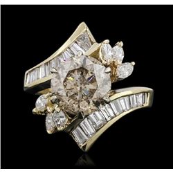 14KT Yellow Gold 4.51ctw Brilliant Cut Diamond Ring