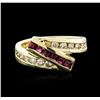 Image 1 : 14KT Yellow Gold 0.25ctw Ruby and Diamond Ring