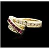 Image 2 : 14KT Yellow Gold 0.25ctw Ruby and Diamond Ring