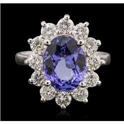 14KT White Gold 3.13ct Tanzanite and Diamond Ring