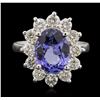 Image 1 : 14KT White Gold 3.13ct Tanzanite and Diamond Ring