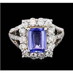 14KT White Gold 2.43ct Tanzanite and Diamond Ring