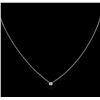Image 1 : 14KT White Gold 0.09ct Diamond Solitaire Necklace