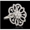 Image 2 : 14KT White Gold 1.70ctw Diamond Ring