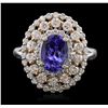 Image 1 : 14KT Two-Tone Gold 1.73ct Tanzanite and Diamond Ring