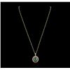 Image 1 : 14KT Yellow Gold 3.96ct Emerald, Ruby and Diamond Pendant With Chain