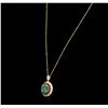 Image 3 : 14KT Yellow Gold 3.96ct Emerald, Ruby and Diamond Pendant With Chain