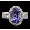 Image 1 : 14KT White Gold 2.51ct Tanzanite and Diamond Ring