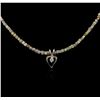 Image 2 : 14KT Yellow Gold 32.99ctw Rough Diamond Necklace With Charm