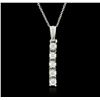 Image 1 : 14KT White Gold 0.30ctw Diamond Pendant With Chain