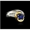 Image 2 : 14KT Two-Tone Gold 0.95ct Sapphire and Diamond Ring