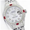 Image 1 : Ladies Rolex Stainless Steel Diamond and Ruby DateJust Wristwatch