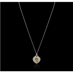 Platinum EGL USA Certified 5.93ctw Fancy Yellow Diamond Heart Pendant With Chain