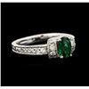 Image 2 : 14KT White Gold 0.75ct Emerald and Diamond Ring