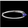 Image 2 : 14KT White Gold 3.21ct Tanzanite and Diamond Bangle Bracelet