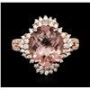 Image 1 : 18KT Rose Gold 4.20ct Tourmaline and Diamond Ring