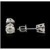 Image 2 : 14KT White Gold 0.80ctw Diamond Stud Earrings