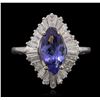 Image 1 : Platinum 1.86ct Tanzanite and Diamond Ring