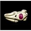 Image 2 : 14KT Yellow Gold 0.25ct Ruby and Diamond Ring