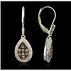Image 2 : 10KT White Gold 0.50ctw Diamond Earrings