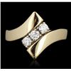Image 1 : 14KT Yellow Gold 0.60ctw Diamond Ring